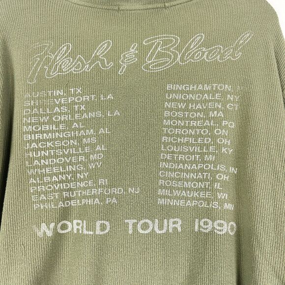 Daydreamer Poison Crop Thermal Waffle Knit Band Tee Size Small Modal Green Rare - Picture 4 of 7